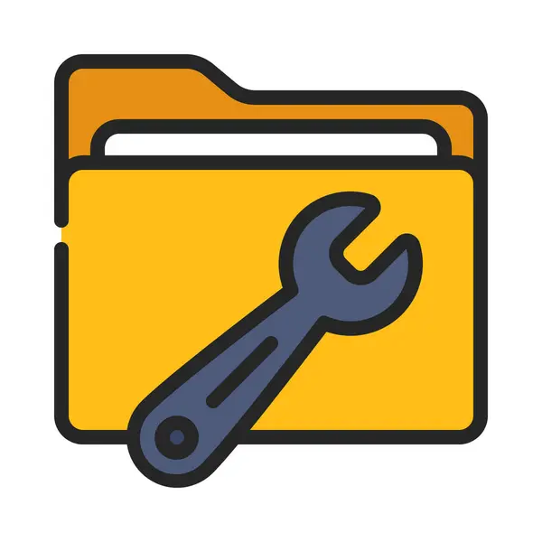 Repair Folder Icon Vector Illustration — Stock Vector