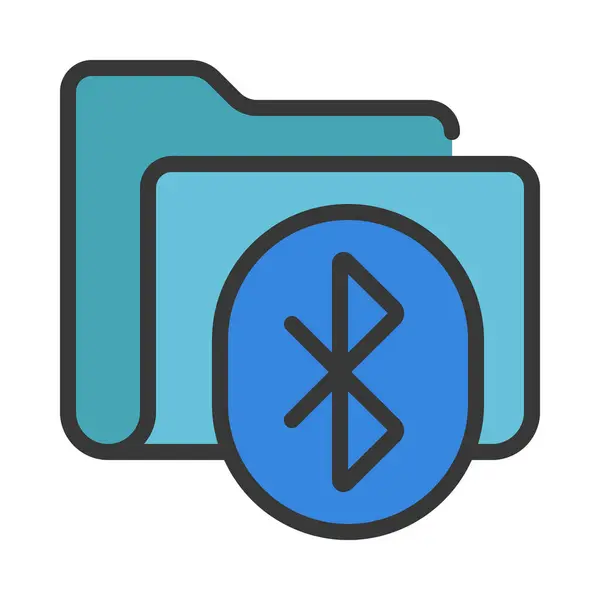 Icono Carpeta Bluetooth Ilustración Vectorial — Archivo Imágenes Vectoriales