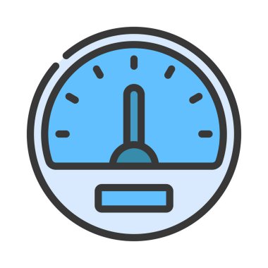 Ölçer düz simgesi, vektör çizim 