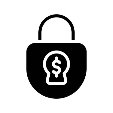 Para Kilidi web simgesi vektör çizimi