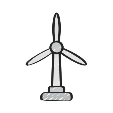Rüzgar güç türbini. Web simgesi basit illüstrasyon         