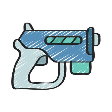 Gelecekteki Gun düz simgesi, vektör illüstrasyonu 