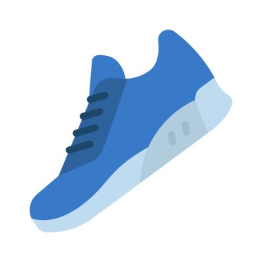 Sneaker web simgesi düz tasarım, vektör illüstrasyonu