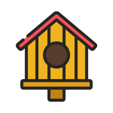 kuş evi simgesi, vektör illüstrasyonu 
