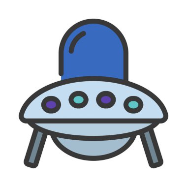 Bilim Kurgu web simgesi, vektör illüstrasyonu         