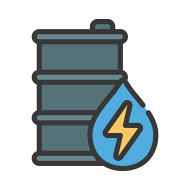 Petrol Enerjisi Ağı simgesi, vektör illüstrasyonu                     