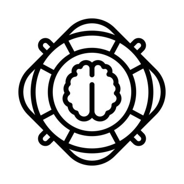 Ruh Sağlığı Web simgesi vektör illüstrasyonu