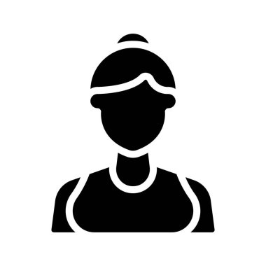 Jimnastik Kızı Web simgesi vektör illüstrasyonu