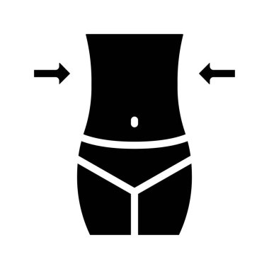 Slim Down düz simge, vektör illüstrasyonu 