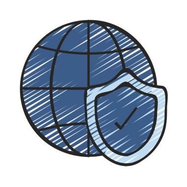 İnternet Koruma simgesi, vektör illüstrasyonu