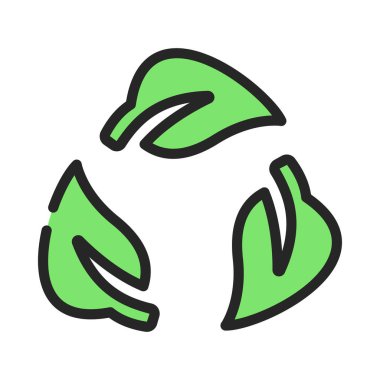 Yaprak vektör illüstrasyonlu İşaret simgesini geri dönüştür 