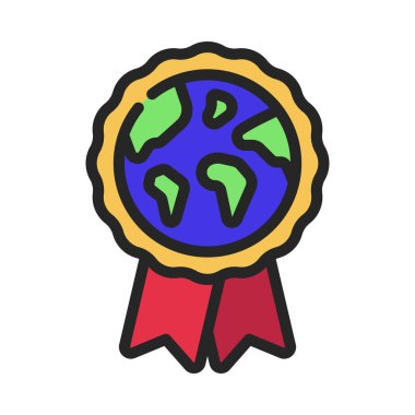 Dünya Kurdele Ödülü izole edilmiş ikon vektör illüstrasyon tasarımı         