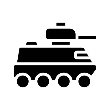 Tank Zırhlı Araç simgesi, vektör çizimi