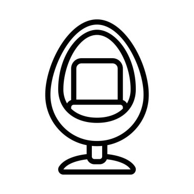 Koltuk simgesi, düz stil. vektör illüstrasyonu 