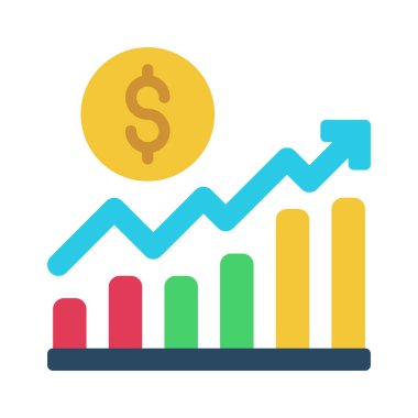 İş büyümesi çizelgesi ana hatları vektörü. İş büyümesi. veri analizi