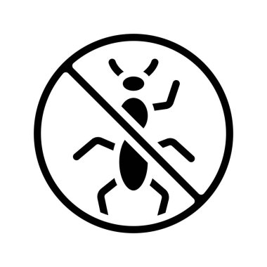 Karınca yassı simgesi yok, vektör illüstrasyonu 