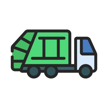 ulaşım kamyonu simgesi vektör illüstrasyonu