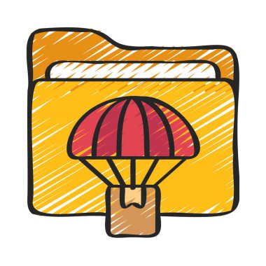 Hava bırakma dizini simgesi, vektör illüstrasyonu 