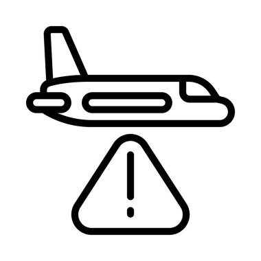 Uçuş Riski simgesi vektör çizimi tasarımı