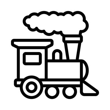 Buhar Motoru Web simgesi vektör illüstrasyonu