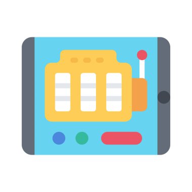 Tablet Slot Oyun simgesinin vektör karalama çizimi