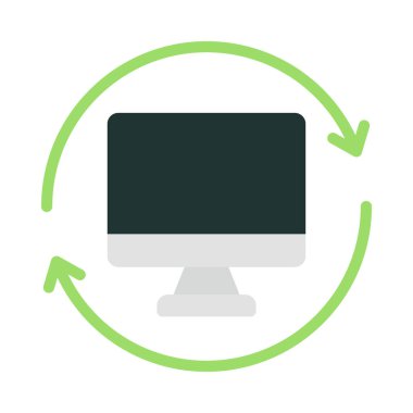 Bilgisayar simgesini, vektör illüstrasyonunu geri dönüştür 