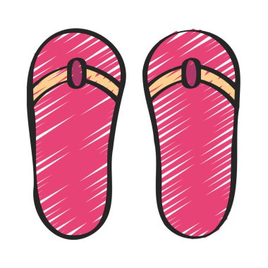 Parmak arası terlik ikonu. Beyaz arkaplanda izole edilmiş web tasarımı için Sandals vektör simgesi 