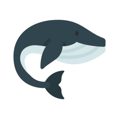 balina hayvan çizgi film ikonu izole vektör illüstrasyon grafik tasarımı                
