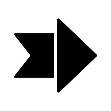 Beyaz arkaplanda ok Banner simgesinin vektör illüstrasyonu 