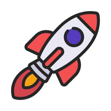 roket fırlatma simgesi, vektör çizimi basit tasarım 