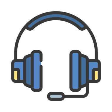 kulaklık simgesi, vektör illüstrasyonu 