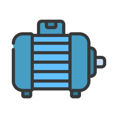 Enerji Jeneratörü web simgesi, vektör illüstrasyonu                     