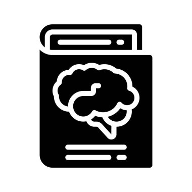 Ruh sağlığı kitabı web simgesi vektör illüstrasyonu