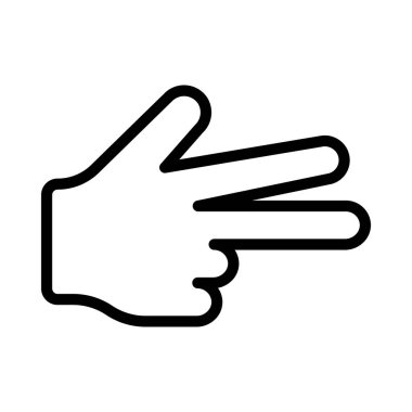 Makas El düz simgesi, vektör illüstrasyonu 