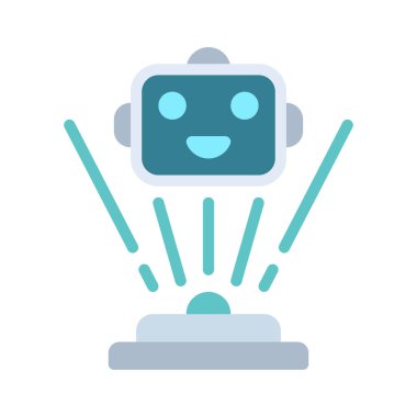 Robot simgesi, vektör illüstrasyonu basit tasarım