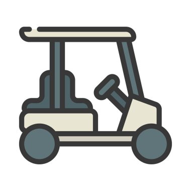 Golf Cart web simgesi vektör illüstrasyonu