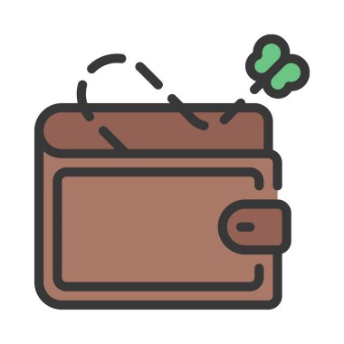 wallet icon, vector illustration simple design