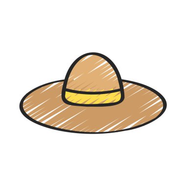 Büyük Plaj Şapkası ağ vektör illüstrasyonu
