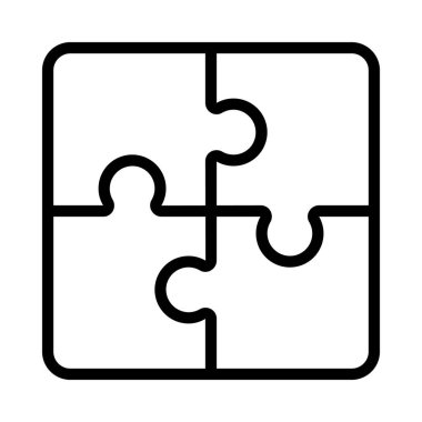 Yapboz parçaları simgesi. Web için basit bulmaca parçaları vektör simgesi çizimi