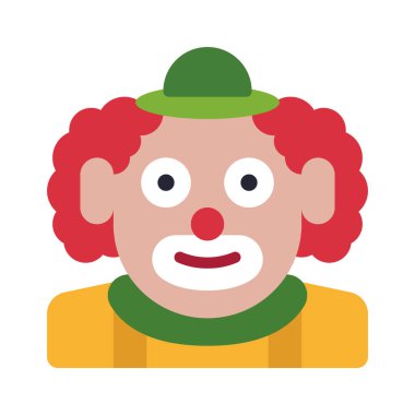 Palyaço yüzü simge vektör çizim    