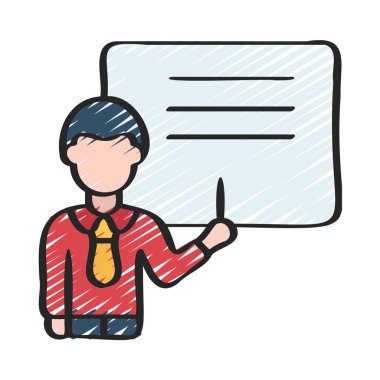 Öğretmen Simgesi Basit Vektör İllüstrasyonu