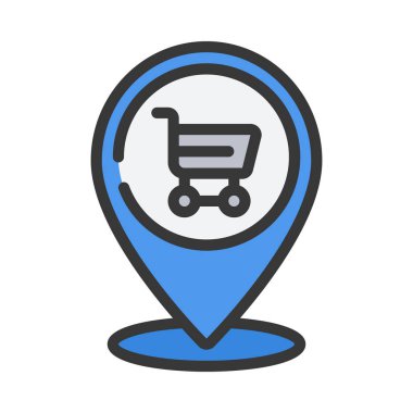 vektör konumu Shop Pin simgesi illüstrasyonu