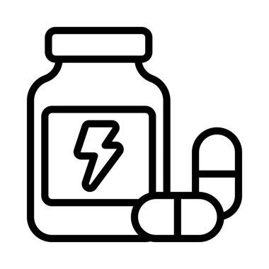 Şeffaf bir arkaplanda enerji hapları vektör illüstrasyonu. Birinci kalite semboller. Konsept ve grafik tasarımı için vuruş simgesi. 
