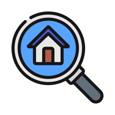 ev arama simgesi, vektör illüstrasyonu 