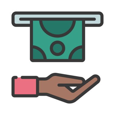 Para web simgesi vektör illüstrasyonunu geri çek