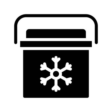 Soğutma Kutusu düz simgesi, vektör illüstrasyonu 
