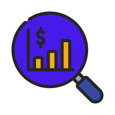 Finansal Çalışmalar Web simgesi vektör illüstrasyonu