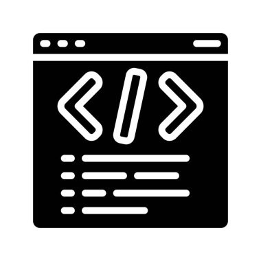 Web sitesi kod simgesi, vektör illüstrasyonu basit tasarım