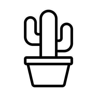 Kaktüs düz simgesi, vektör illüstrasyonu 