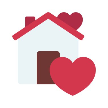 Sevgi Evi simgesi, vektör illüstrasyonu   